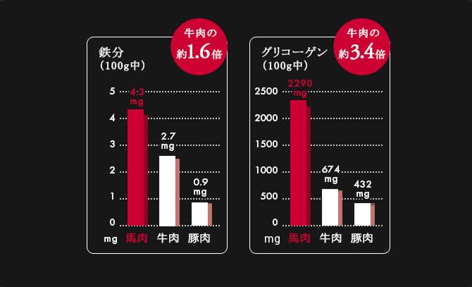 馬肉の栄養価表